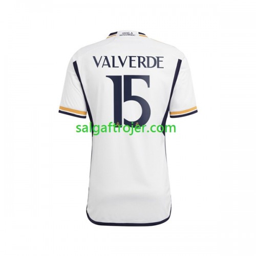 Real Madrid Federico Valverde 15 Fodboldtrøjer Hjemmebanesæt 2023/24 Kort ærmer Real Madrid Federico Valverde 15 Fodboldtrøjer Hjemmebanesæt 2023/24 Kort ærmer